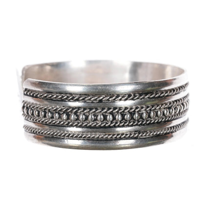 7.12" Vintage Sterling silver twisted wire cuff bracelet - Estate Fresh Austin