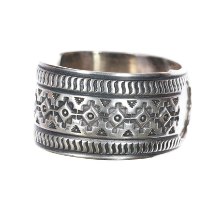 6.4" Sunshine Reeves Navajo sterling silver watch cuff bracelet - Estate Fresh Austin