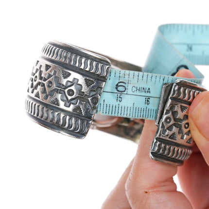 6.4" Sunshine Reeves Navajo sterling silver watch cuff bracelet - Estate Fresh Austin