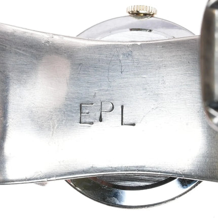 7.1" EPL Navajo Sterling silver, turquoise, coral Watch Cuff bracelet - Estate Fresh Austin