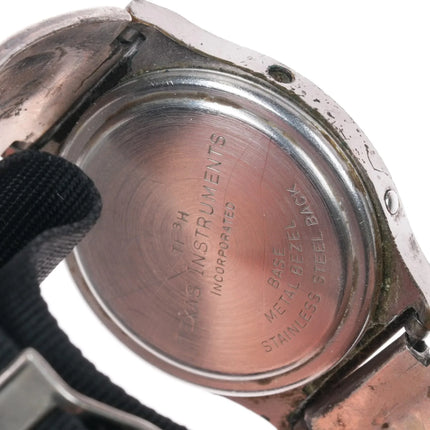 6.75" c1950 Zuni sterling silver turquoise flush inlay watch tip 70's TI digital - Estate Fresh Austin