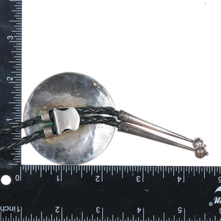 c1960 c-31 Dennis & Nancy Edaakie Zuni Cardinal Redbird bolo tie sterling silver - Estate Fresh Austin