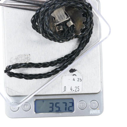 c1980's Barbara Dewa Zuni carved sunface bolo tie sterling silver - Estate Fresh Austin