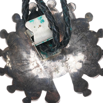 70's-80's P Lonjose Zuni Large sterling silver sunface bolo tie w/danglies - Estate Fresh Austin