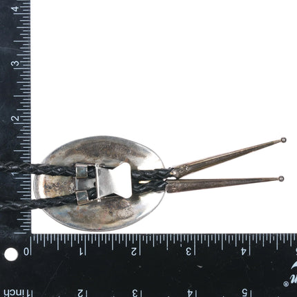 70's-80's Cast Navajo sterling silver kokopelli bolo tie - Estate Fresh Austin