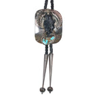 c1980 Navajo sterling silver, turquoise, arrowhead bolo tie - Estate Fresh Austin