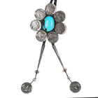 c1970 Sterling buffalo nickle Native American turquoise bolo tie - Estate Fresh Austin