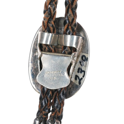 c1960 c-31 Zuni channel inlay silver bolo tie - Estate Fresh Austin