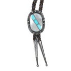 c1960 c-31 Zuni channel inlay silver bolo tie - Estate Fresh Austin