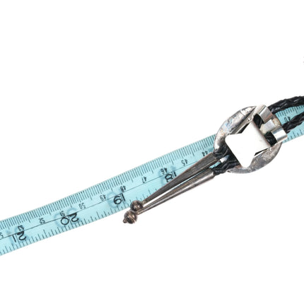 Vintage Azurite Malachite AMB Navajo sterling silver bolo tie - Estate Fresh Austin