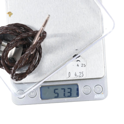 Large 1970's BJS Sterling silver and jasper southwestern bolo tie - Estate Fresh Austin