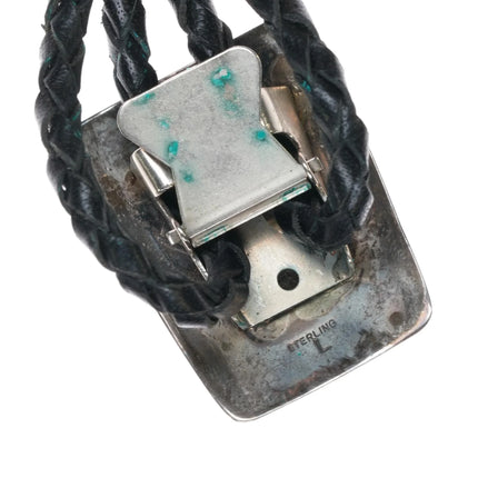 1980's Jeff Largo Navajo sterling, turquoise, and coral bolo tie - Estate Fresh Austin