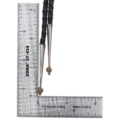 1980's Jeff Largo Navajo sterling, turquoise, and coral bolo tie - Estate Fresh Austin