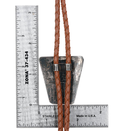 Vintage RSS Mexican sterling chip inlay bolo tie - Estate Fresh Austin