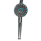 Rose Mary James Zuni sterling snake eye Sleeping Beauty Turquoise bolo tie - Estate Fresh Austin