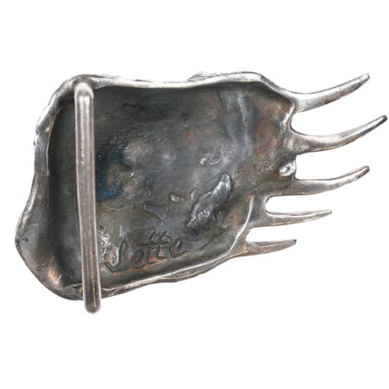 Vintage Jette Sterling silver bear paw themed belt buckle - Estate Fresh Austin