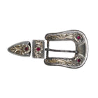 Hollands San Angelo #105 14k gold sterling silver rubies ranger belt buckle set - Estate Fresh Austin