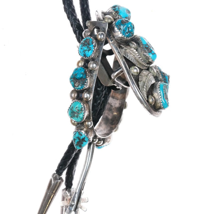 c1970 Large TK Emerson Navajo sterling silver articulated spur form bolo tie - Estate Fresh Austin