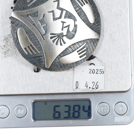 Daniel Phillips Hopi Overlay Large pendant 28" handmade necklace sterling silver - Estate Fresh Austin