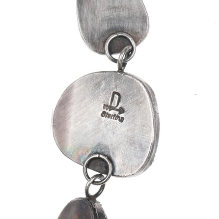 Darryl Becenti Navajo sterling silver green turquoise dangly pendant - Estate Fresh Austin