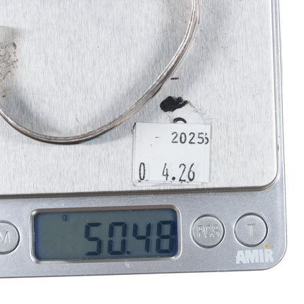 6.75" 60's-70's Navajo sterling silver inlay cuff bracelet - Estate Fresh Austin