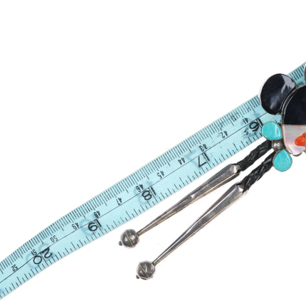 c1980 Zuni Sterling multi-stone inlay Mickey Mouse bolo tie - Estate Fresh Austin