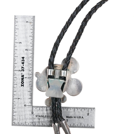 c1980 Zuni Sterling multi-stone inlay Mickey Mouse bolo tie - Estate Fresh Austin