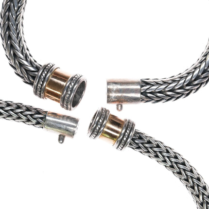 Suarti Bali 18k/Sterling Heavy wheat chain necklace/bracelet - Estate Fresh Austin