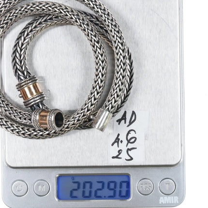 Suarti Bali 18k/Sterling Heavy wheat chain necklace/bracelet - Estate Fresh Austin