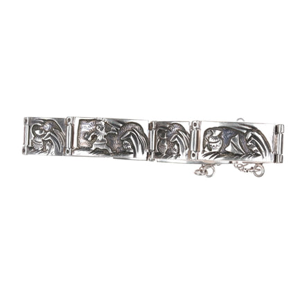 6.5" TJ Southwestern sterling silver link bracelet - Estate Fresh Austin