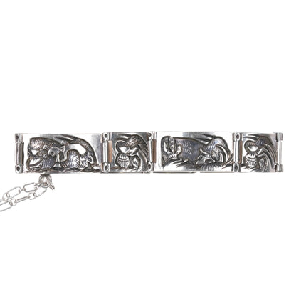 6.5" TJ Southwestern sterling silver link bracelet - Estate Fresh Austin