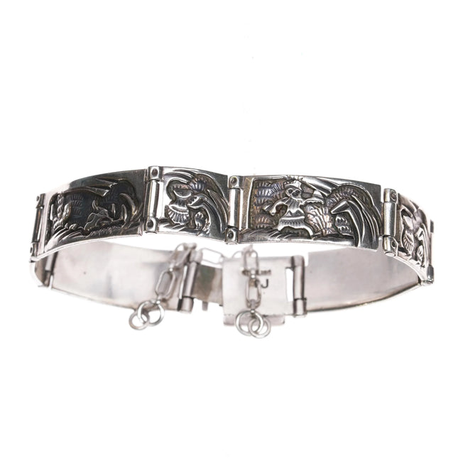 6.5" TJ Southwestern sterling silver link bracelet - Estate Fresh Austin