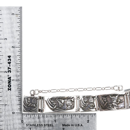 6.5" TJ Southwestern sterling silver link bracelet - Estate Fresh Austin
