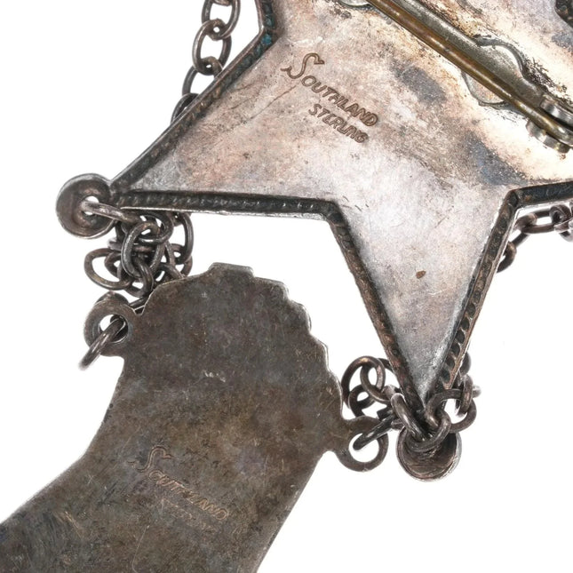 c1940's Southland Sterling badge and boots western theme pin - Estate Fresh Austin