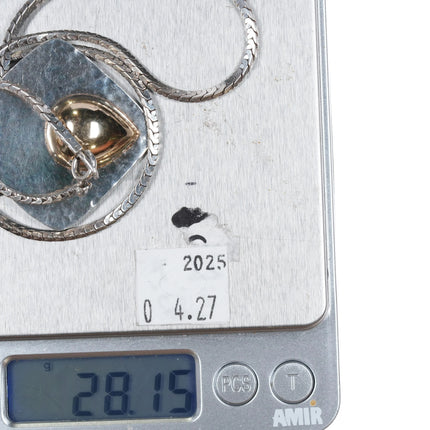 Blackinton 14k gold/Sterling silver hand hammered pendant necklace - Estate Fresh Austin