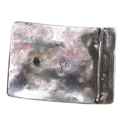 Vintage Navajo Patriotic Eagle with Lightning bolts sterling silver belt buckle - Estate Fresh Austin