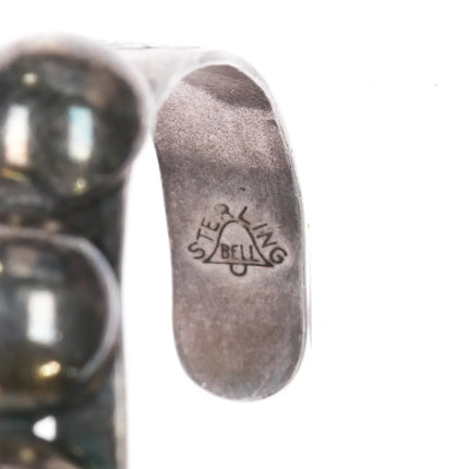 6.125" 1950's Bell Trading Post sterling silver spheres cuff bracelet - Estate Fresh Austin