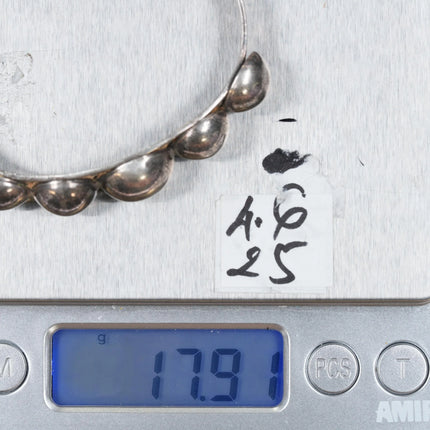 6.125" 1950's Bell Trading Post sterling silver spheres cuff bracelet - Estate Fresh Austin