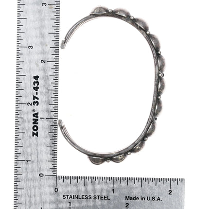 6.4" c1930's Navajo sterling silver domes row cuff bracelet - Estate Fresh Austin