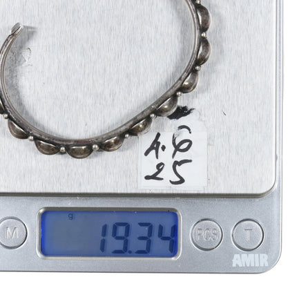 6.4" c1930's Navajo sterling silver domes row cuff bracelet - Estate Fresh Austin
