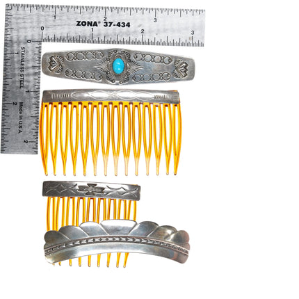 Vintage Navajo sterling silver comb and hair barrette collection - Estate Fresh Austin