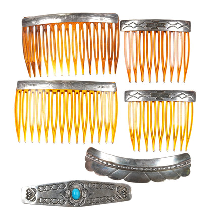 Vintage Navajo sterling silver comb and hair barrette collection - Estate Fresh Austin