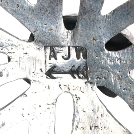 Small AJW Navajo cast sterling silver, turquoise, coral belt buckle - Estate Fresh Austin