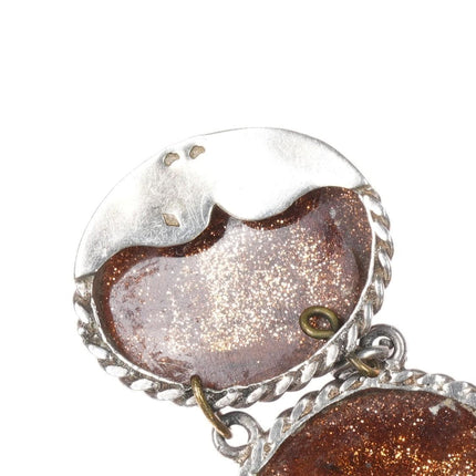 6.25" Antique Italian sterling silver Micro-Mosaic art glass link bracelet - Estate Fresh Austin