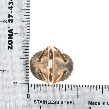 sz8.5 Hopi 14k gold high grade turquoise ring Native American - Estate Fresh Austin