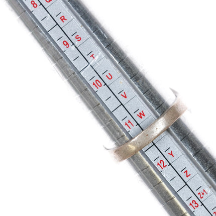 sz11.25 c1950 Zuni sterling silver turquoise delicate channel inlay ring - Estate Fresh Austin