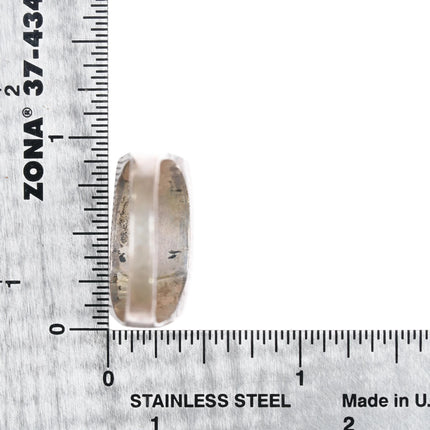 sz11.25 c1950 Zuni sterling silver turquoise delicate channel inlay ring - Estate Fresh Austin