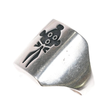 sz10.5 Steven Pooyouma Kuyvaya Hopi overlay ring sterling silver - Estate Fresh Austin