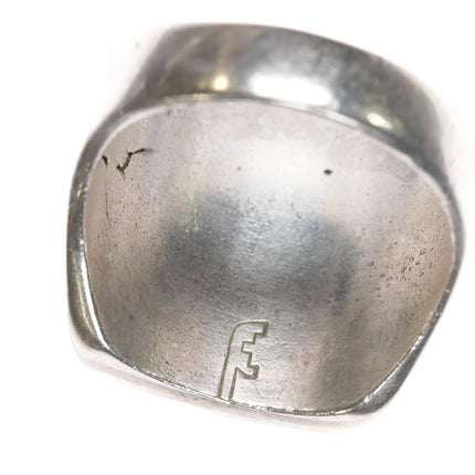 sz10.5 Steven Pooyouma Kuyvaya Hopi overlay ring sterling silver - Estate Fresh Austin