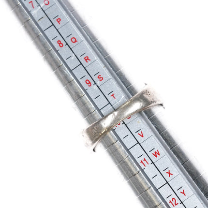 sz10 vintage Zuni turquoise channel inlay sterling silver ring - Estate Fresh Austin